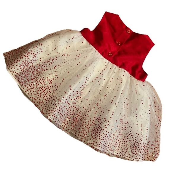 😊3/$30 Baby Girl Holiday Editions Red And Silver Sparkle TuTu Dress Size 3-6 Mo - Picture 14 of 16